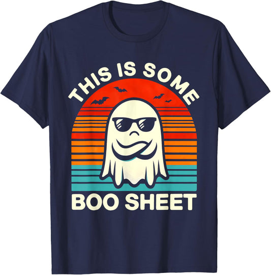 Funny Halloween Shirts Women This Is Some Boo Sheet T-Shirt - T-Shirt | Navy