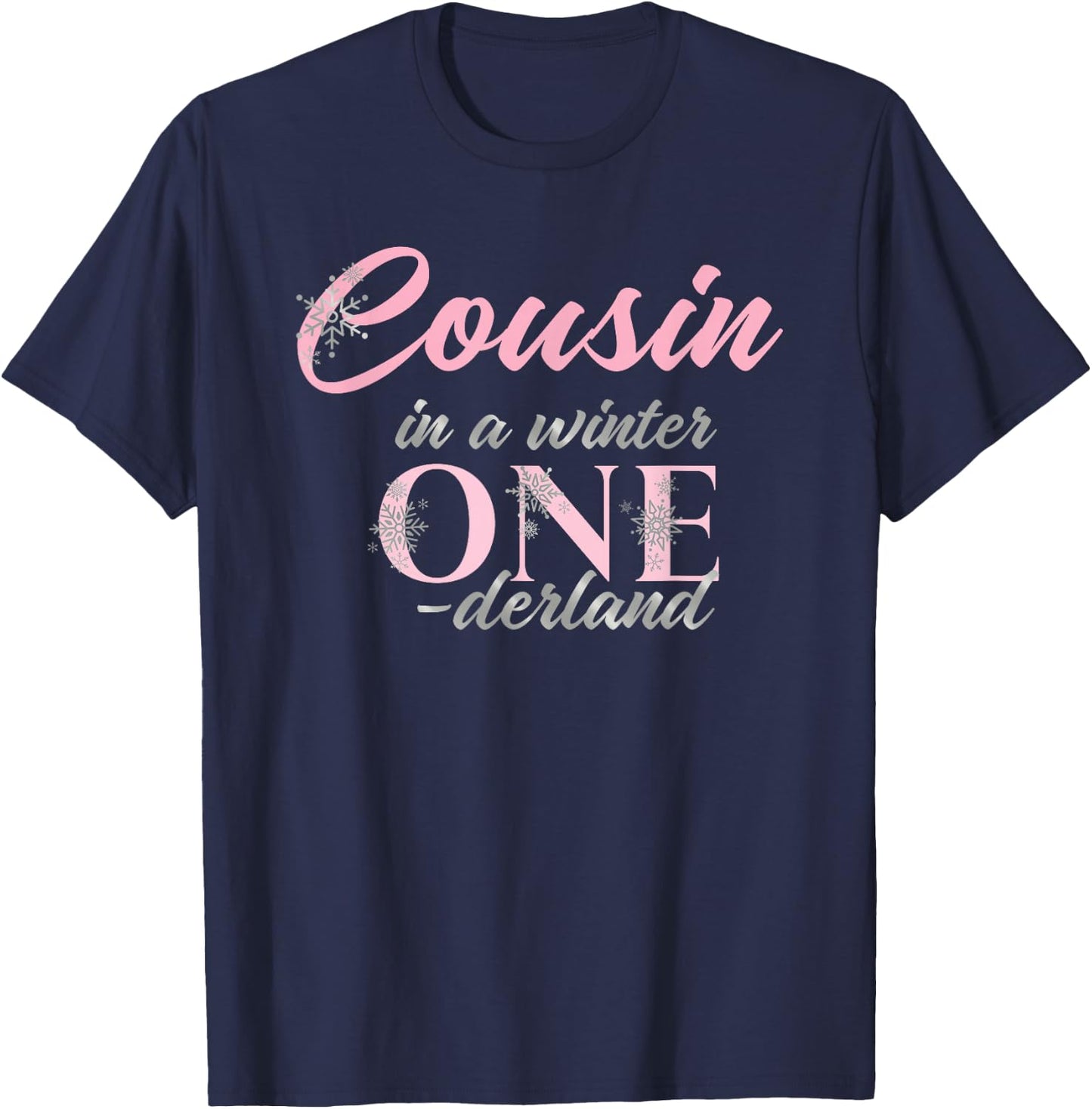 Cousin Of The Birthday for Girl Winter Onederland 1st T-Shirt - T-Shirt | Navy