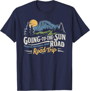 Going-To-The-Sun Road Glacier National Park Road Trip T-Shirt - T-Shirt | Navy