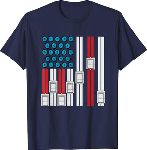4th Of July Elevator Mechanic Engineer USA Elevator T-Shirt - T-Shirt | Navy
