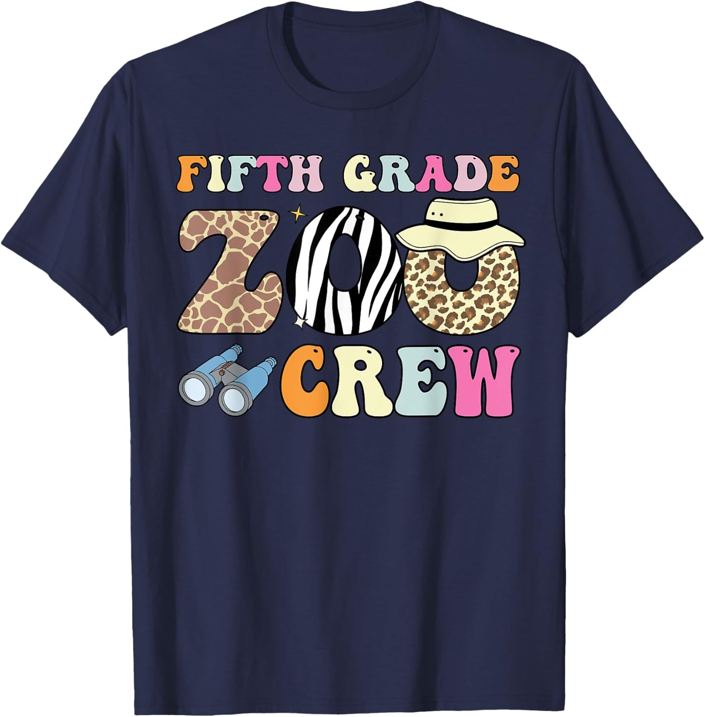 Field Zoo Trip Shirt For Teacher, Fifth Grade Crew Women Kids T-Shirt - T-Shirt | Navy