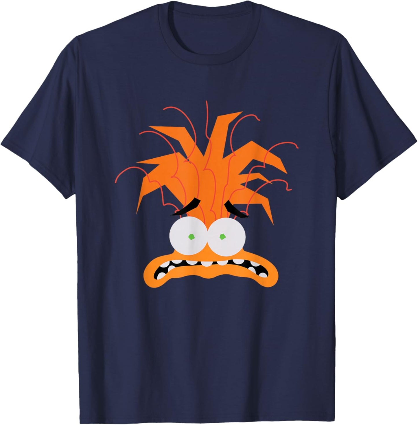 Disney Pixar Inside Out 2 Anxiety Big Head Logo T-Shirt - T-Shirt | Navy