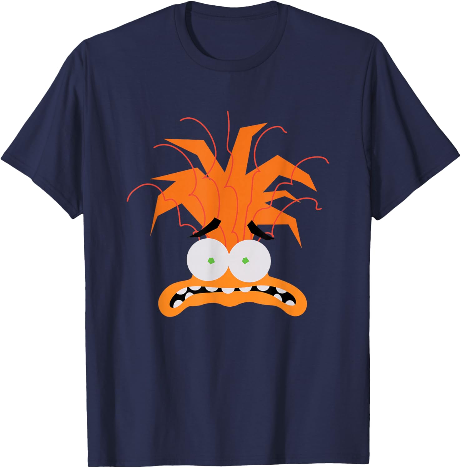 Disney Pixar Inside Out 2 Anxiety Big Head Logo T-Shirt - T-Shirt | Navy