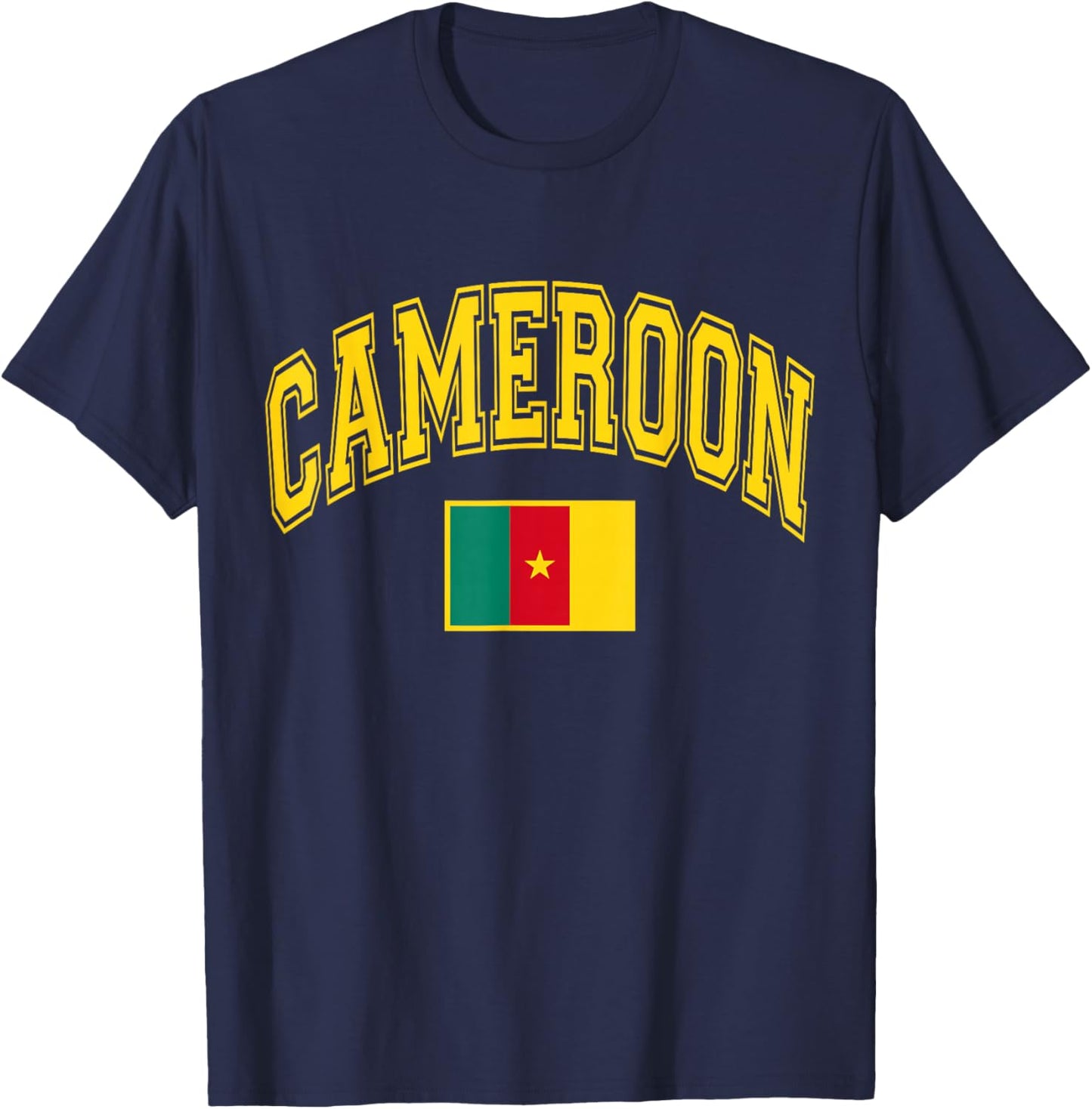 Cameroon Africa Cameroonian Flag Graphic T-Shirt - T-Shirt | Navy