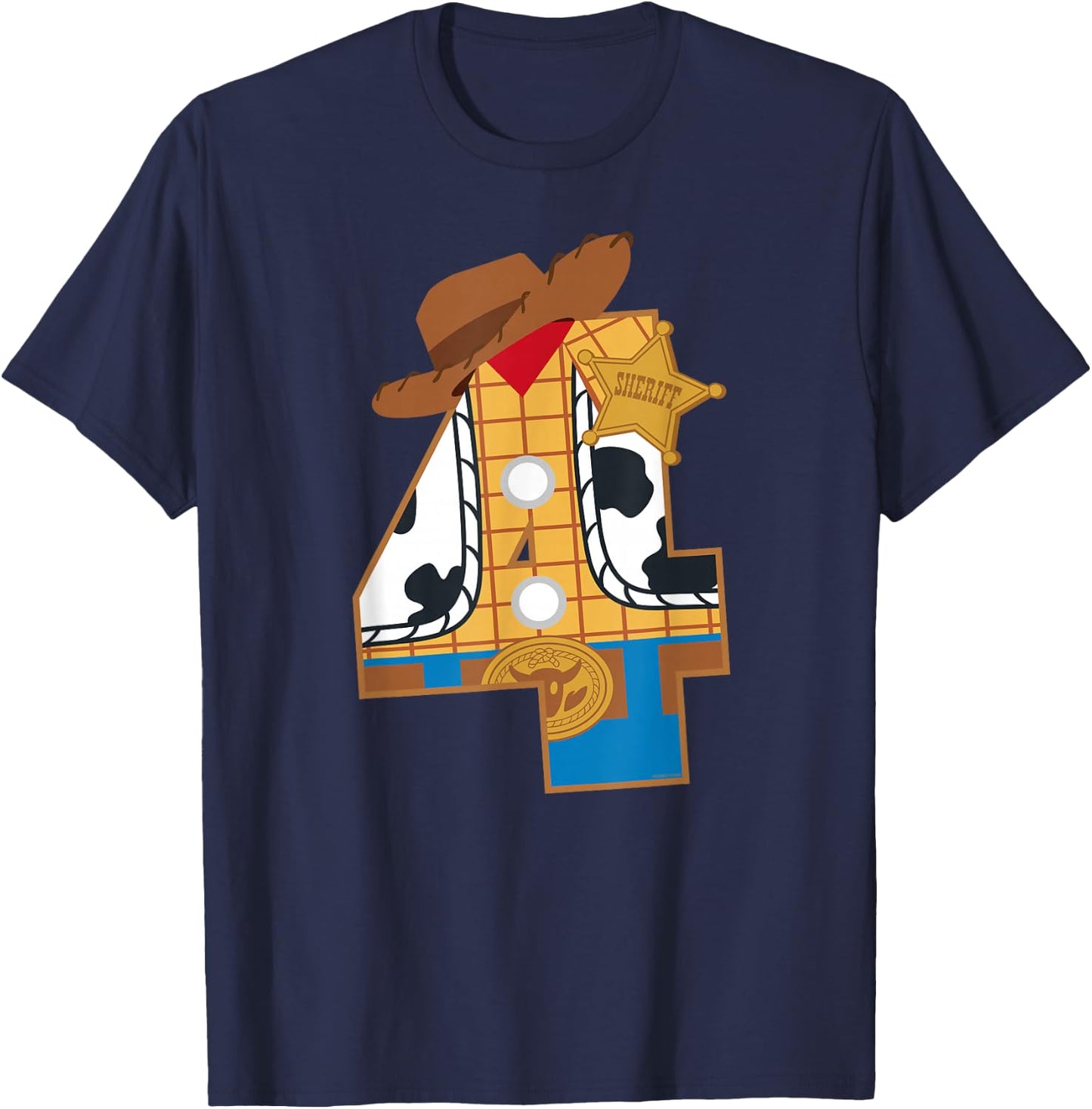 Disney and Pixar's Toy Story Fourth Birthday 4 Years Old T-Shirt - T-Shirt | Navy