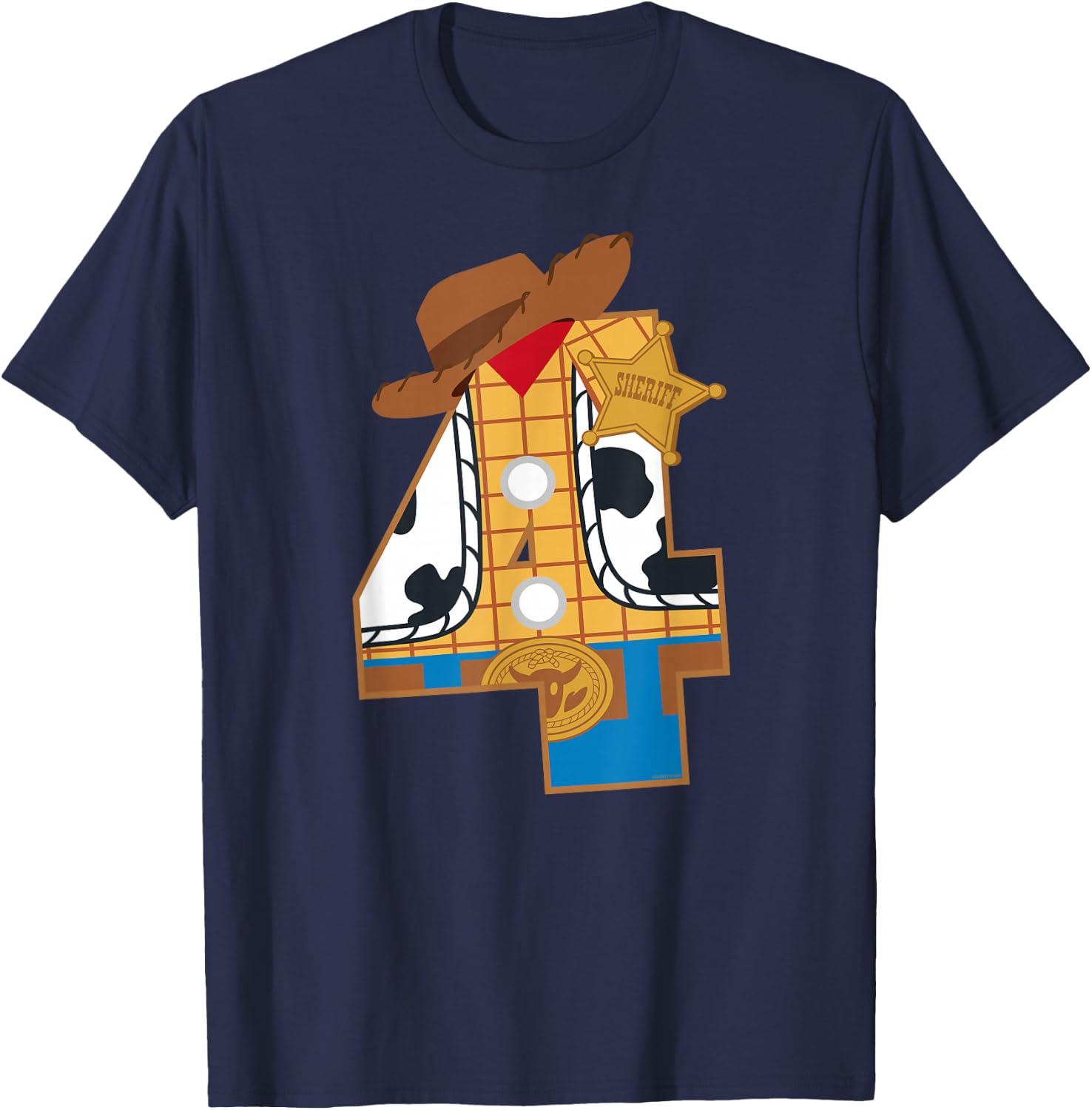 Disney and Pixar's Toy Story Fourth Birthday 4 Years Old T-Shirt - T-Shirt | Navy