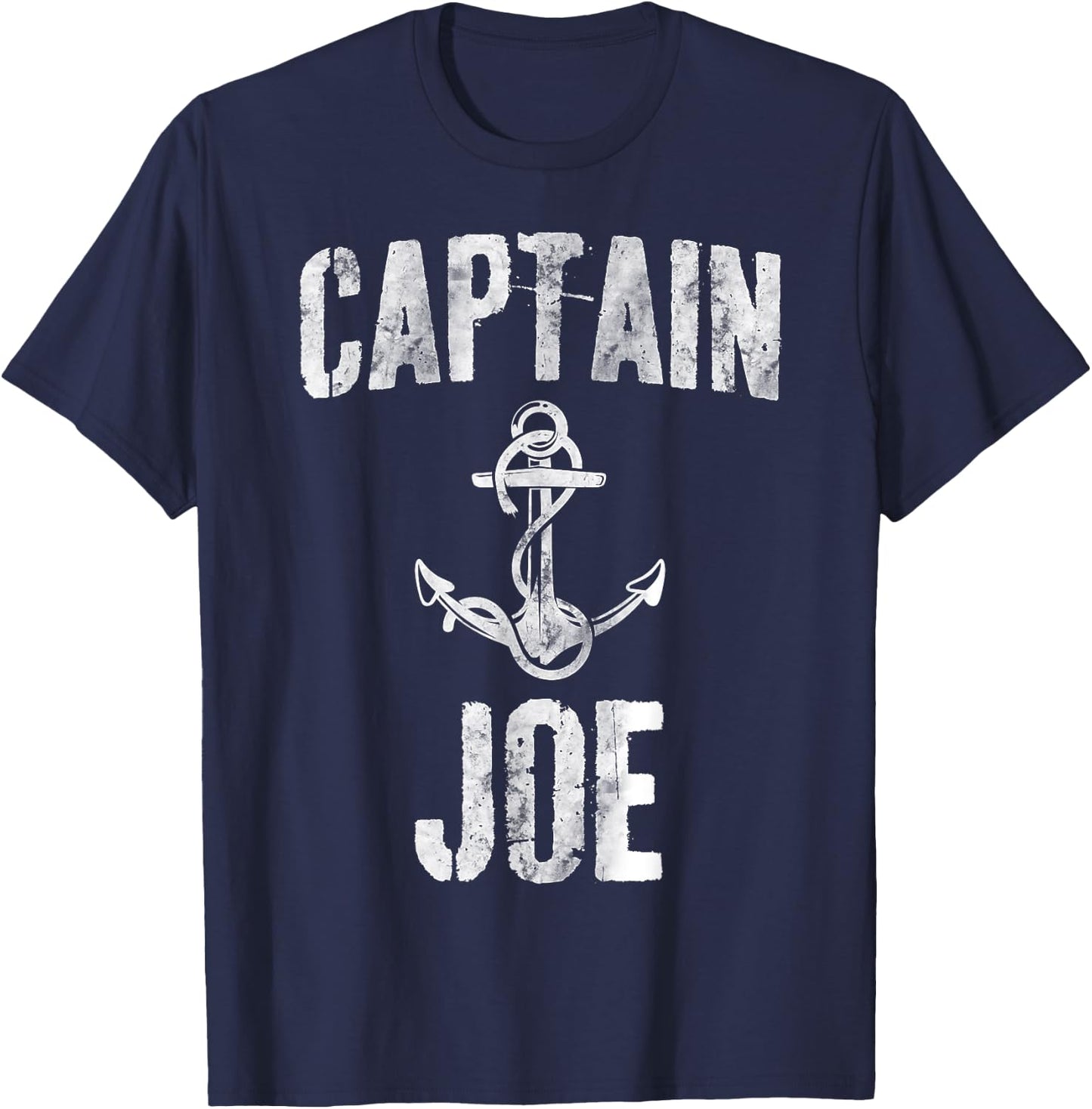 Funny Personalized Boating Shirt First Name Captain Joe T-Shirt - T-Shirt | Navy