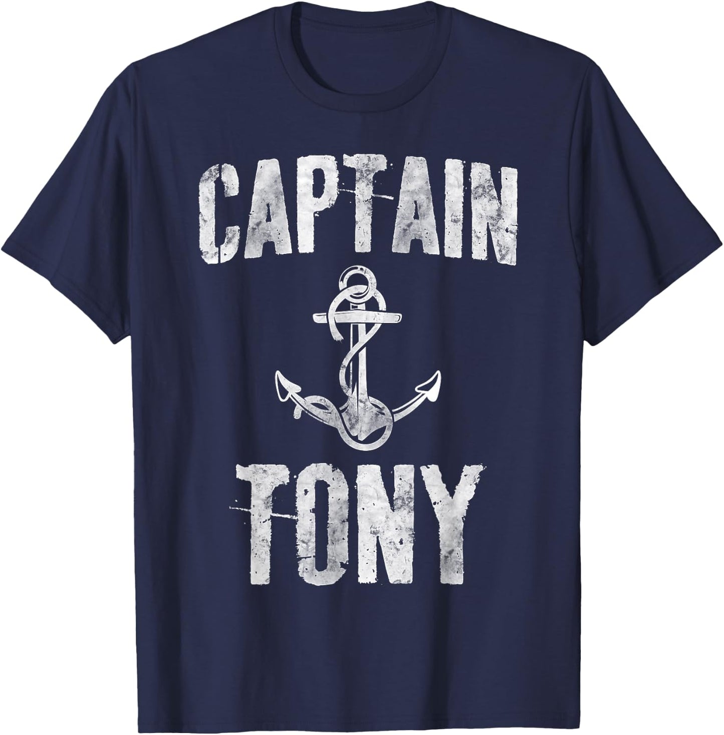 Funny Personalized Boating Shirt First Name Captain Tony T-Shirt - T-Shirt | Navy
