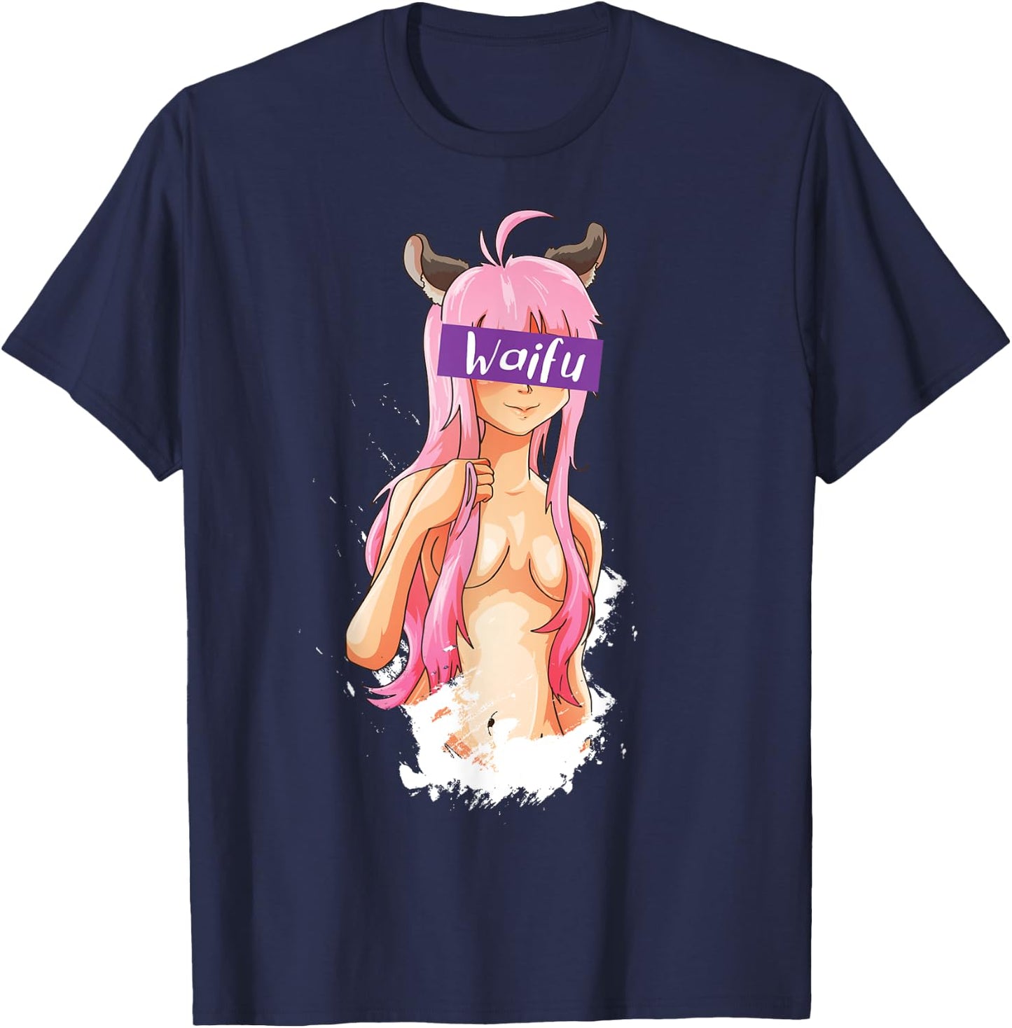 Waifu Anime Girl Manga Comic T-Shirt - T-Shirt | Navy