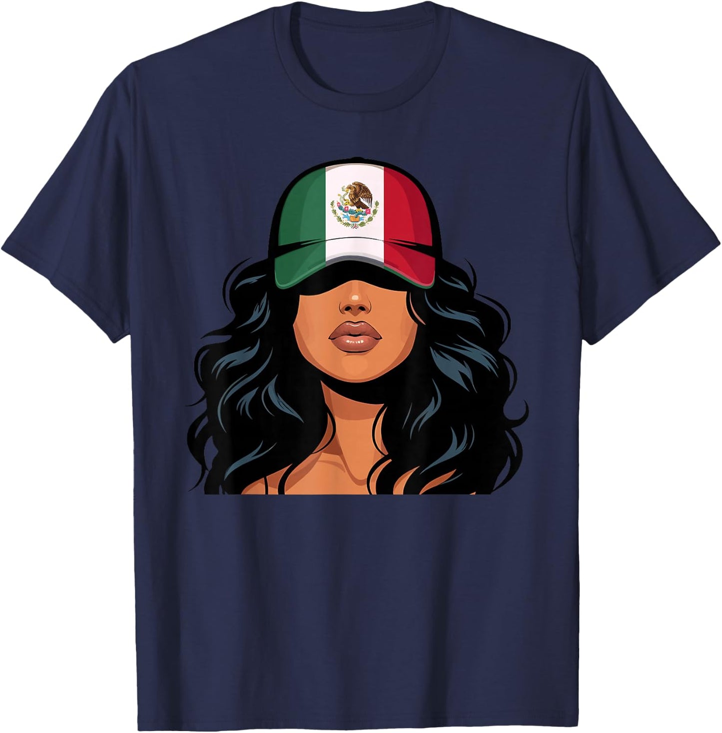 Mexican Girl Mexico Flag Proud Mexicana Women T-Shirt - T-Shirt | Navy