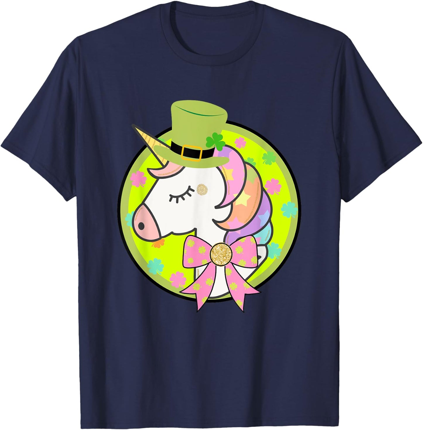 St. Patricks Day Magical Unicorn Shrit T-Shirt - T-Shirt | Navy