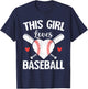 This Girl Loves Baseball Cute Baseball Girl Women T-Shirt - T-Shirt | Navy