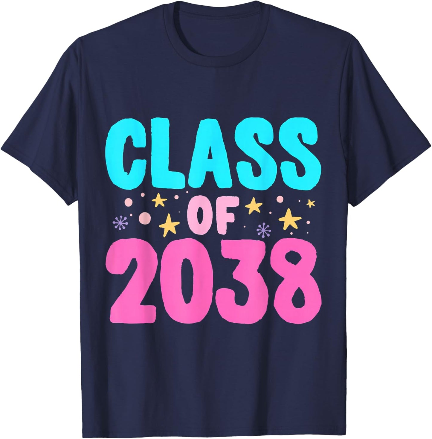 Class of 2038 Graduate Grow With Me T-Shirt - T-Shirt | Navy