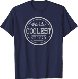 Worlds Coolest Step Dad - Fun Step-Dad Gift Father’s Day T-Shirt - T-Shirt | Navy