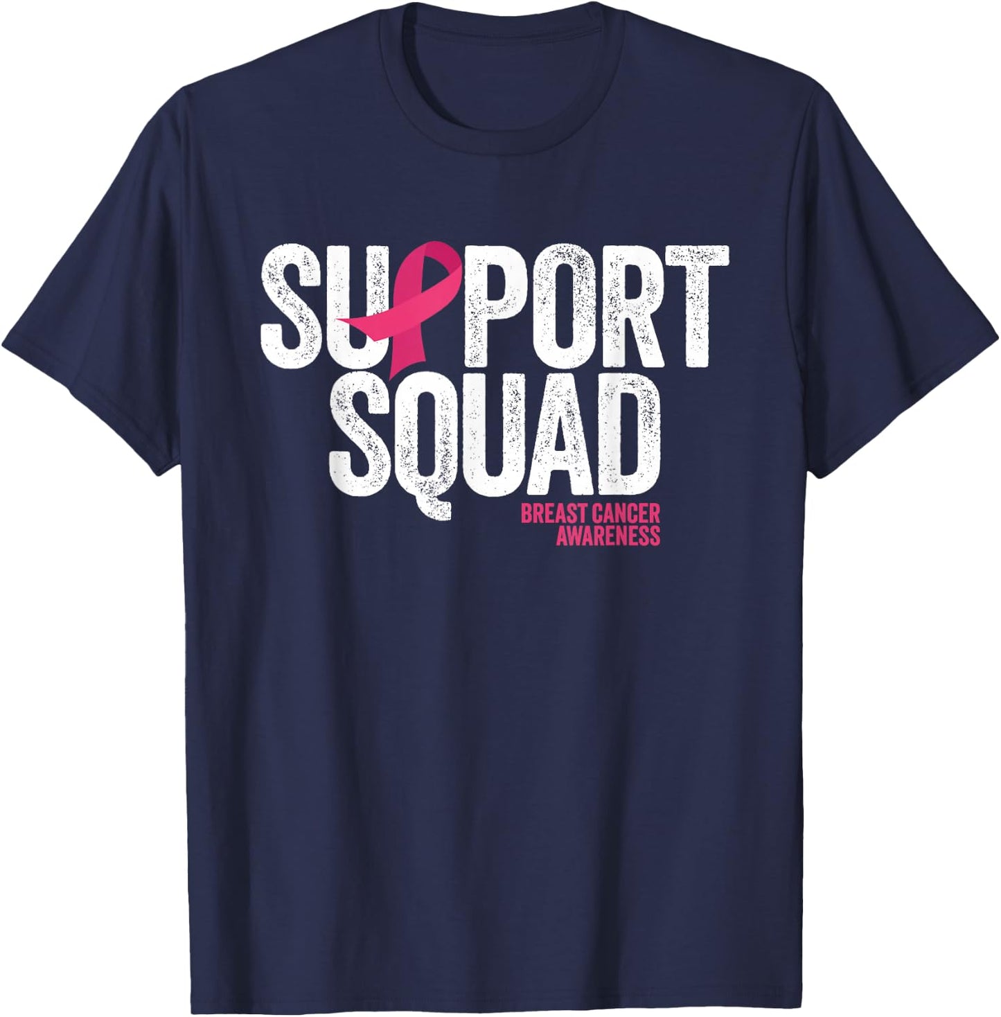 Breast Cancer Shirts Support Squad Breast Cancer Awareness T-Shirt - T-Shirt | Navy