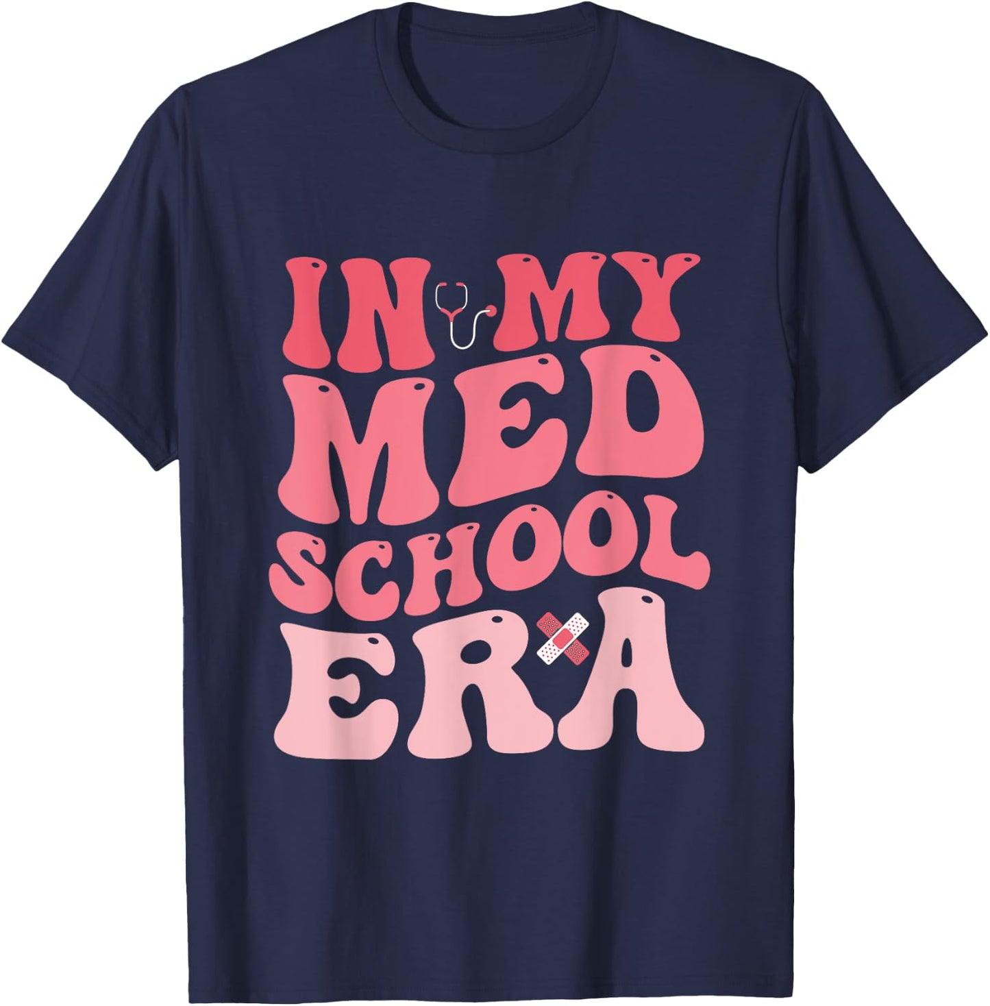 Groovy In My Med School Era Medical Student Nurse Nursing T-Shirt - T-Shirt | Navy