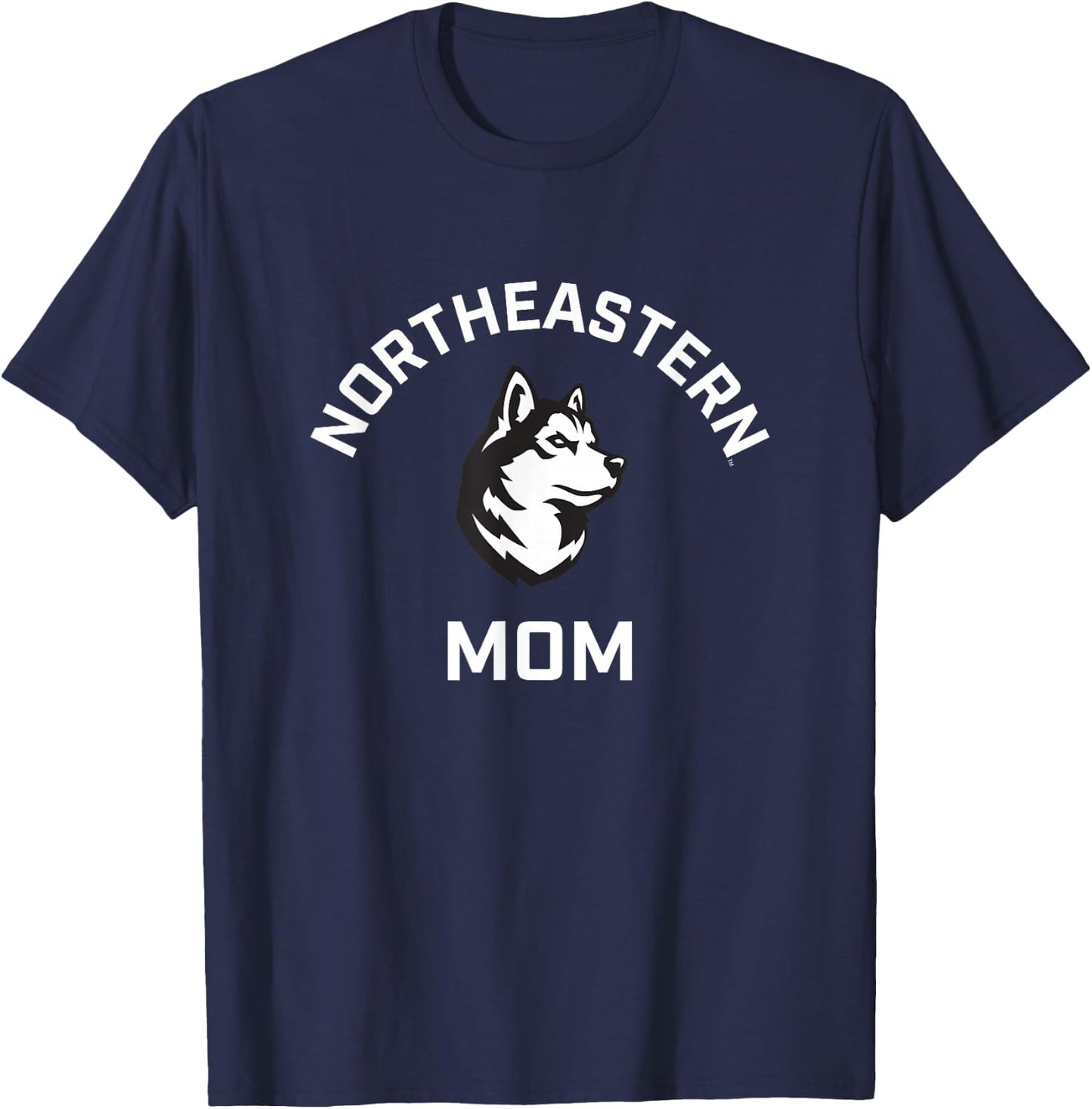 Northeastern University NEU Huskies Arched Mom T-Shirt - T-Shirt | Navy