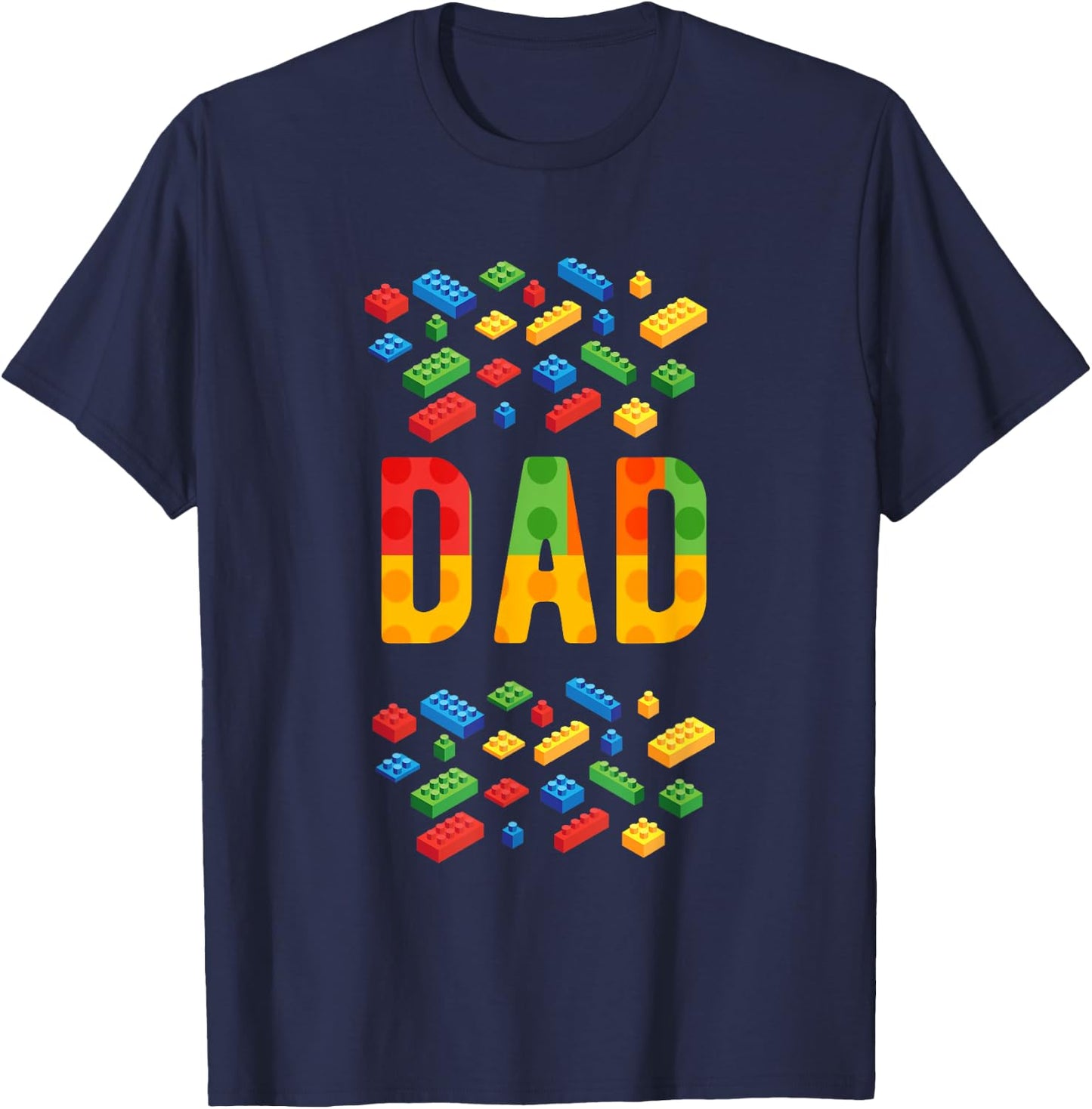 DAD Master Builder Building Bricks Blocks Family Matching T-Shirt - T-Shirt | Navy