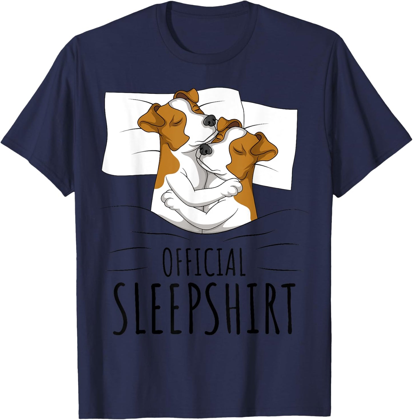 Sleeping Jack Russell Terrier Pyjamas Official Sleepshirt T-Shirt - T-Shirt | Navy