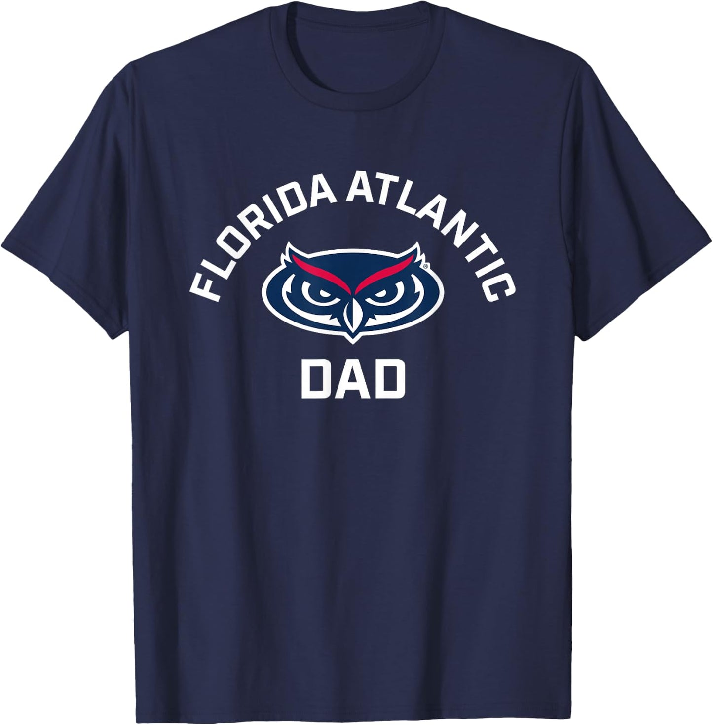Florida Atlantic University FAU Owls Arched Dad T-Shirt - T-Shirt | Navy