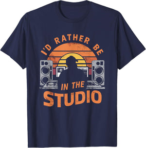 I'd Rather Be In The Studio Music Producer Film Director T-Shirt - T-Shirt | Navy