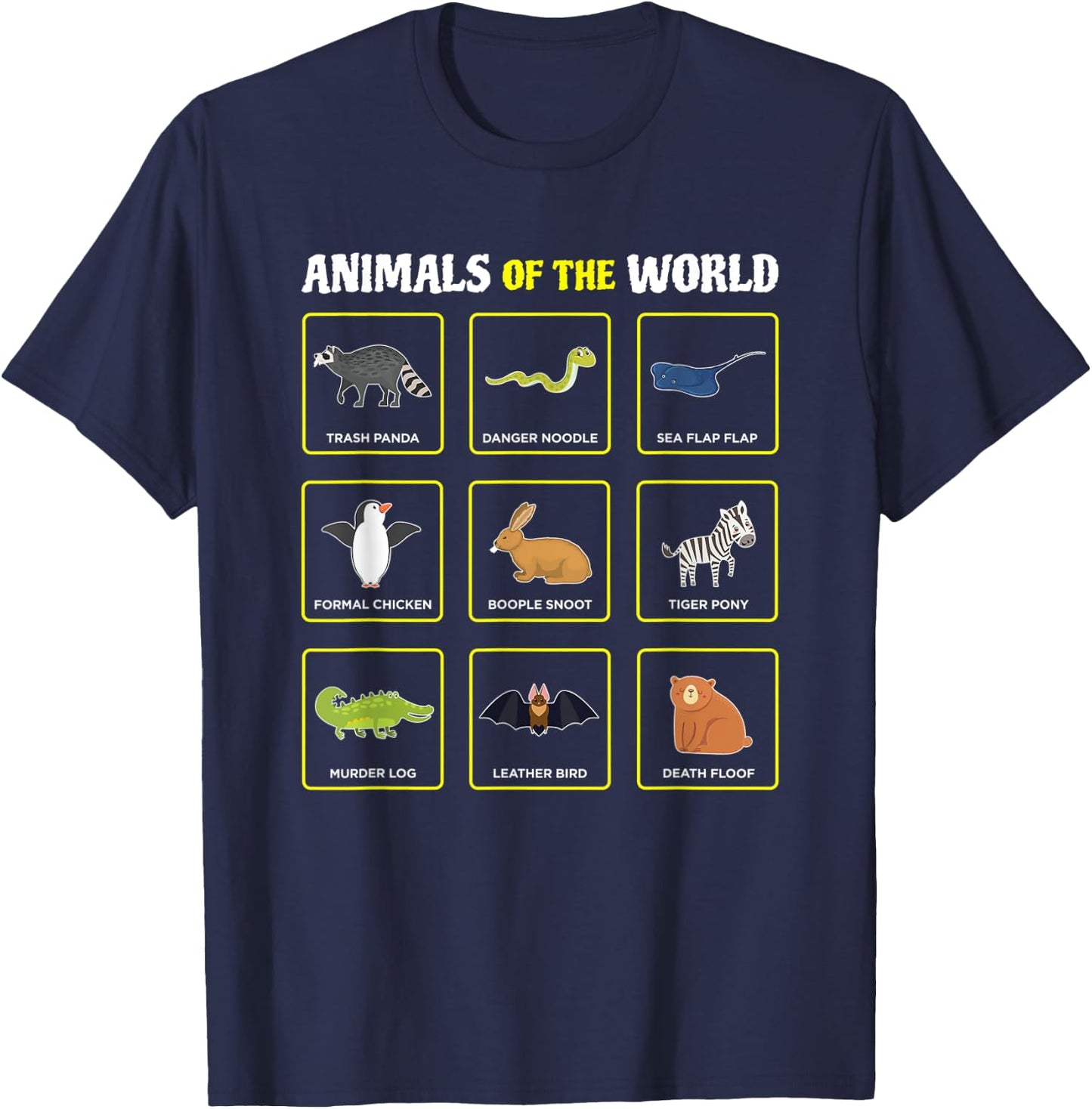 Animals Of The World Funny Rare Animals Memes T-Shirt - T-Shirt | Navy