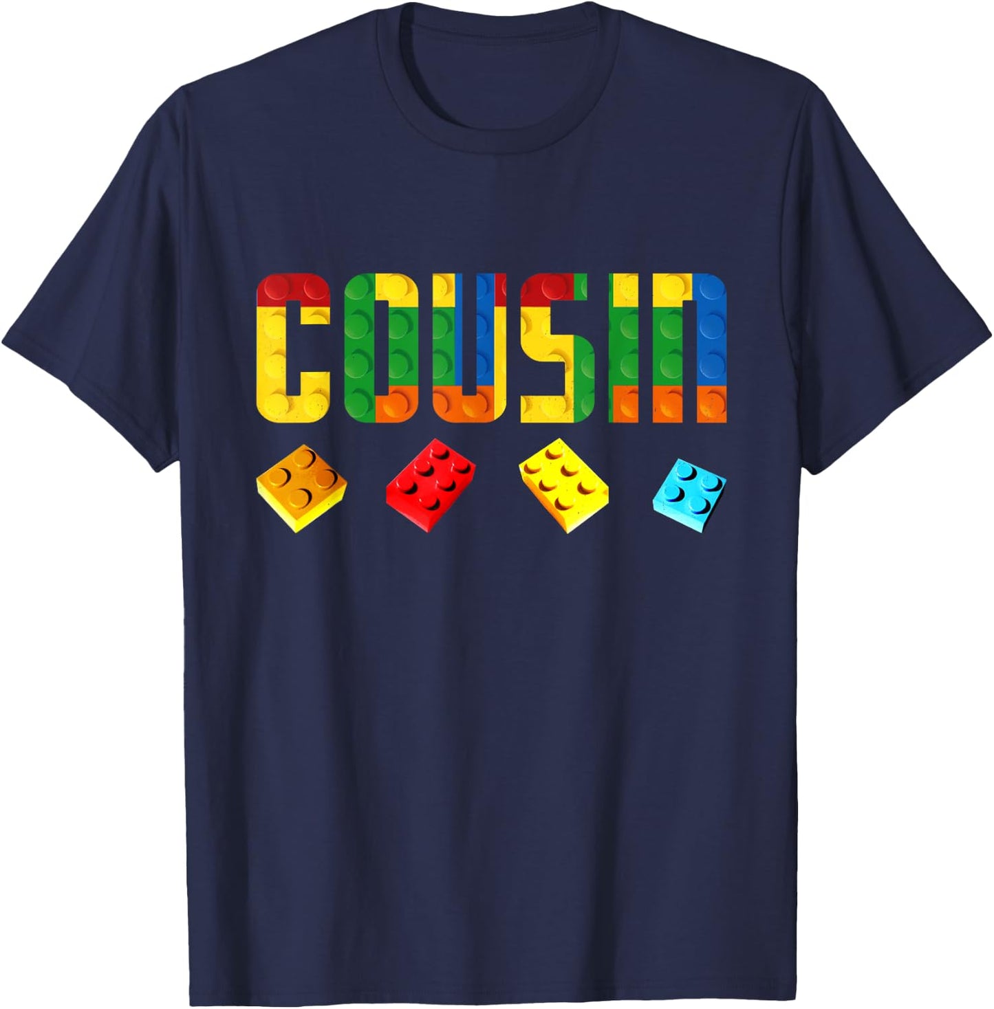 Cousin Master Builder Building Blocks Birthday Family Kids T-Shirt - T-Shirt | Navy