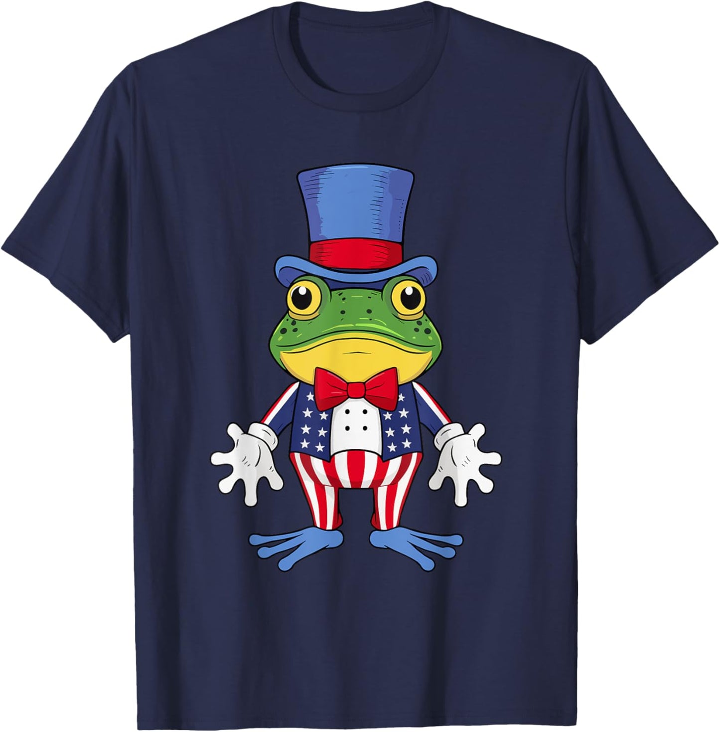 Funny Patriotic Frog with American 4th of July T-Shirt - T-Shirt | Navy