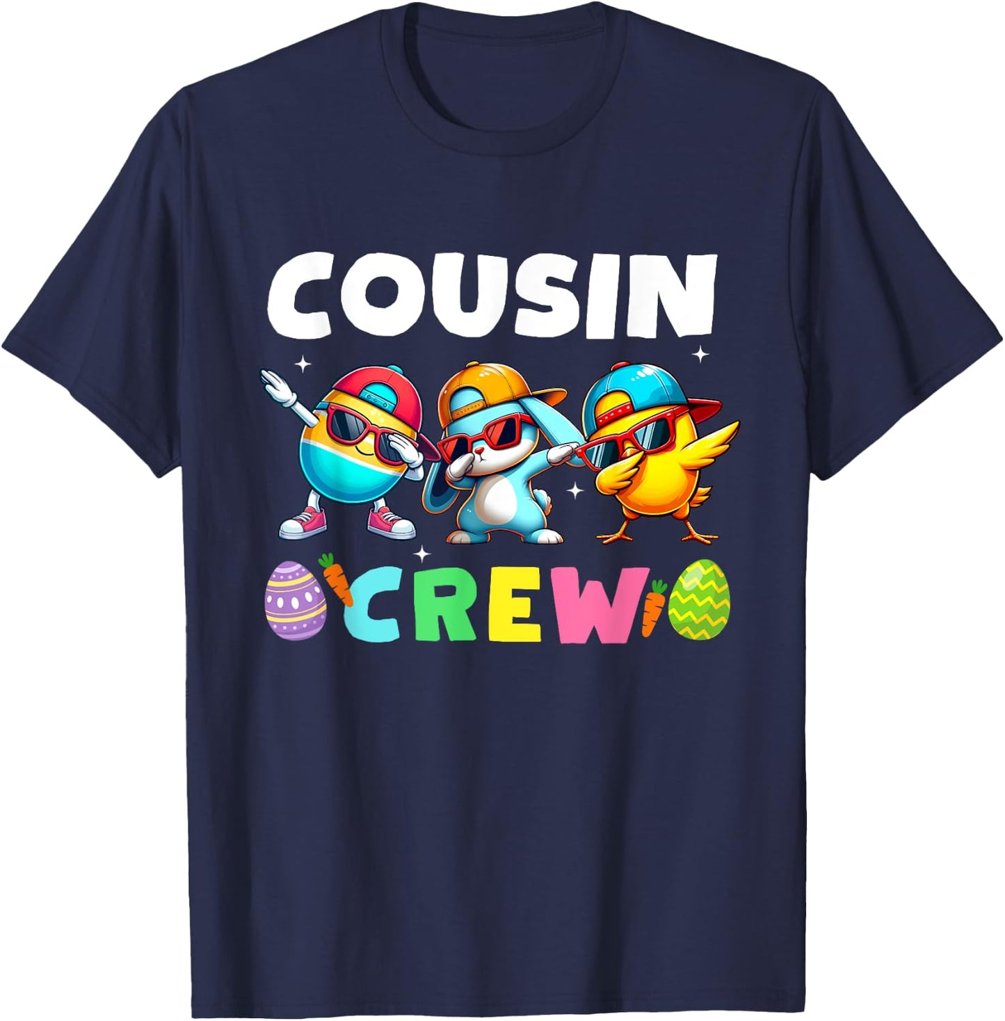 Cousin Crew Easter Bunny Family Matching Girls Boys Toddler T-Shirt - T-Shirt | Navy