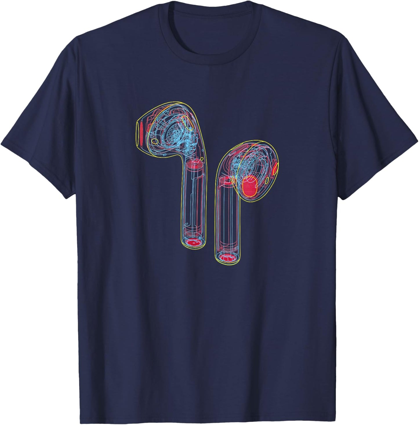 Man Woman Crew with Airpods T-Shirt - T-Shirt | Navy