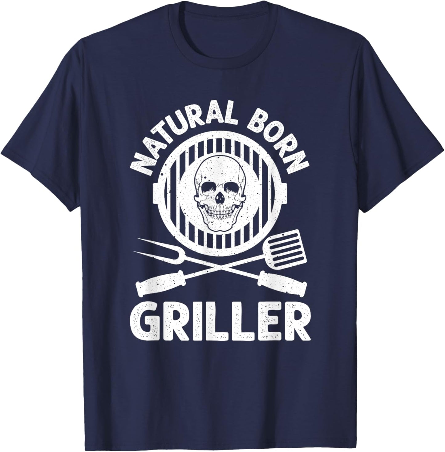 Funny BBQ Art Women Grilling Meat Smoking Barbecue T-Shirt - T-Shirt | Navy