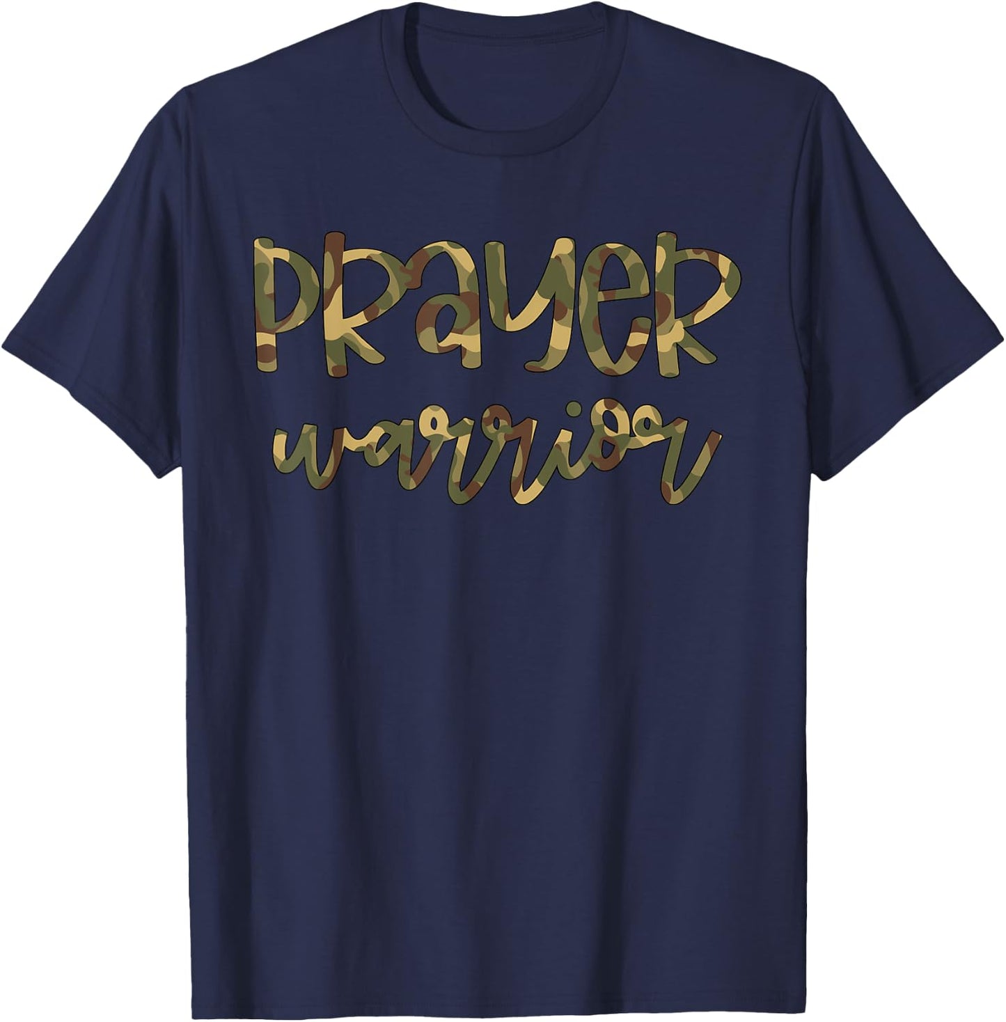 Camo Prayer Warrior Christian Pink Breast Cancer Awareness T-Shirt - T-Shirt | Navy