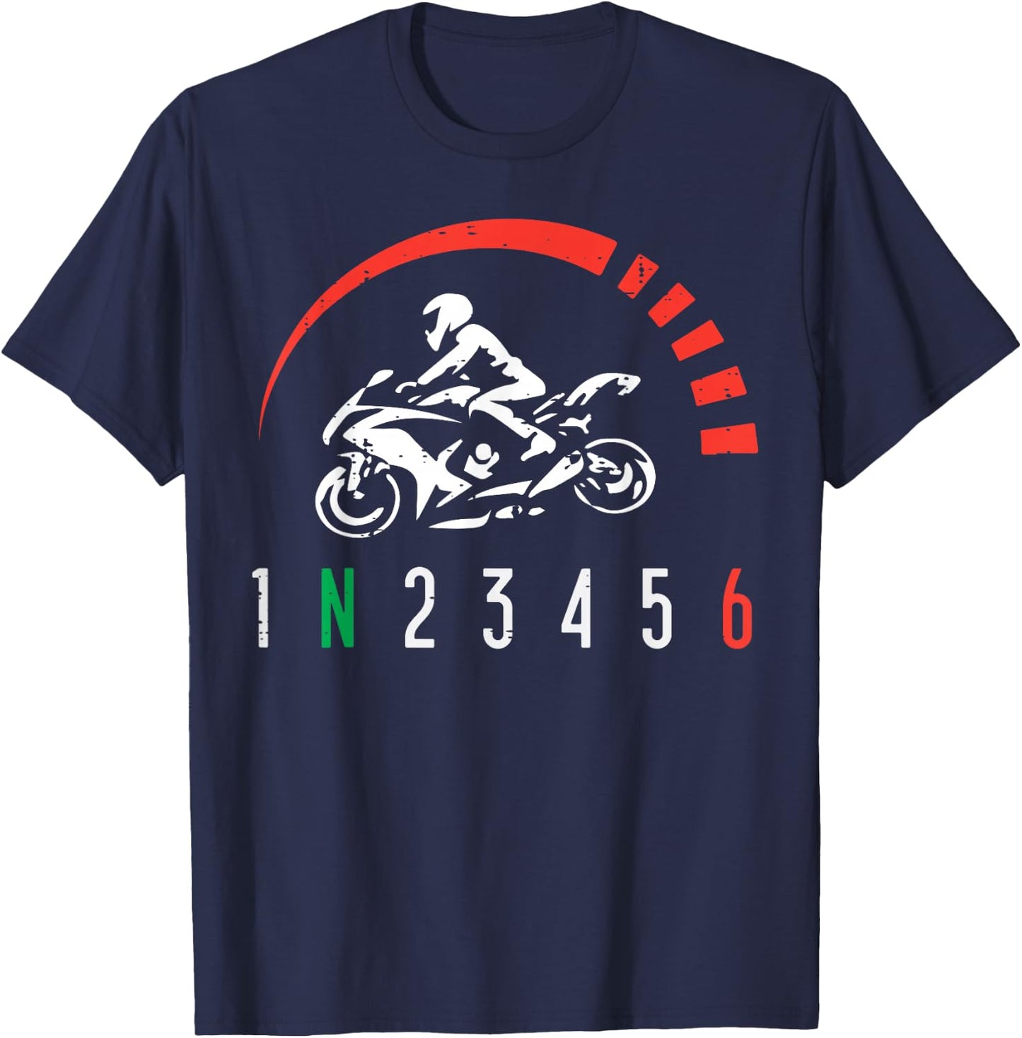 1N23456 Motorcycle Gear Shift Biker Motorbike Women Men Kids T-Shirt - T-Shirt | Navy