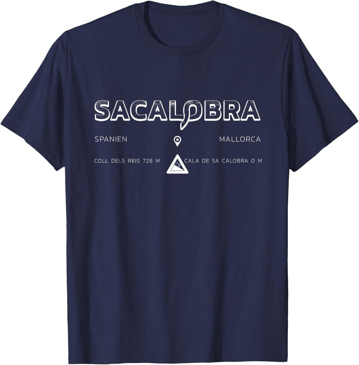 Sa Calobra Serpentines on Mallorca Cycling T-Shirt - T-Shirt | Navy