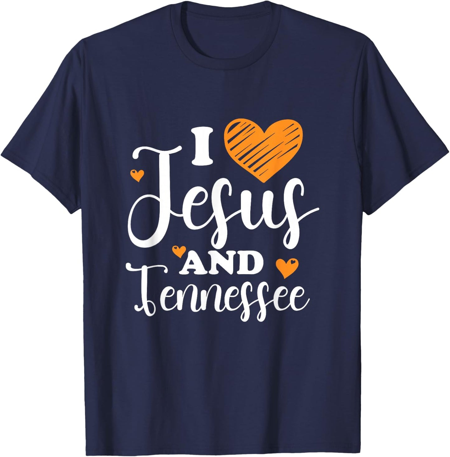 I Love Jesus And Tennessee TN State Christian T-Shirt - T-Shirt | Navy
