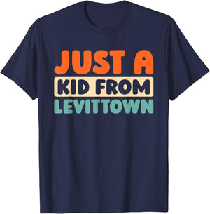 Retro Just A Kid From New York Levittown - American Us City T-Shirt - T-Shirt | Navy