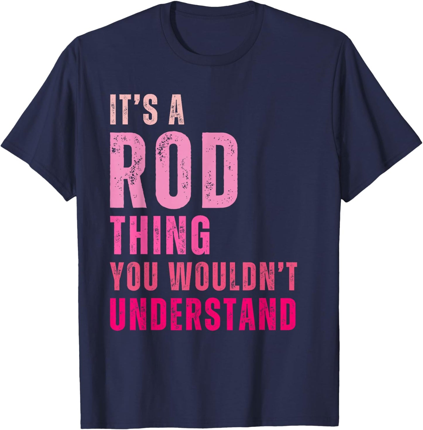 Rod Personalized Names Apparel Vintage , Black, Small, Short Sleeve, Letter Print, Vintage Design T-Shirt - T-Shirt | Navy