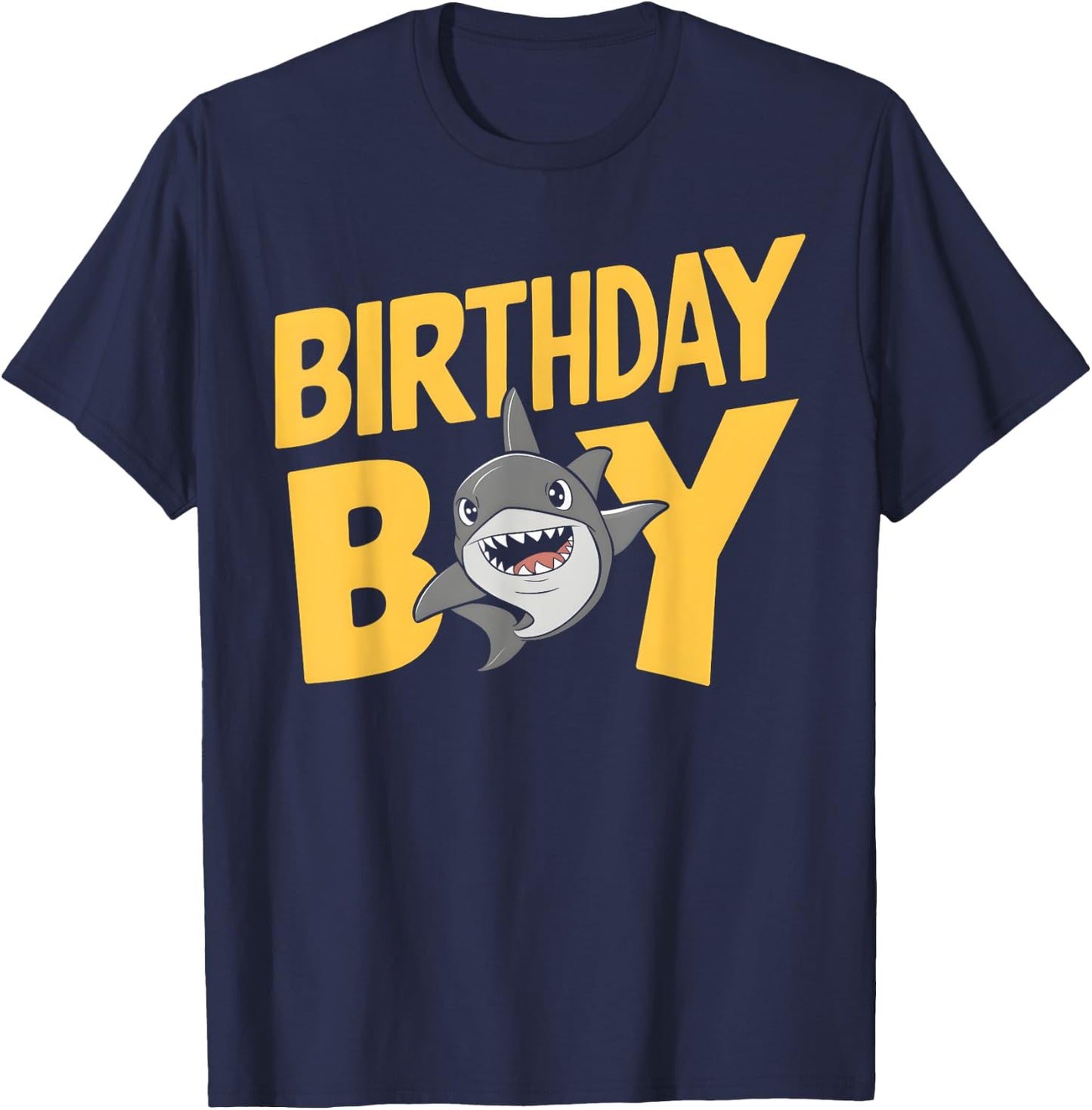 Shark Sea Ocean Theme Birthday Party for Kids Boy Toddler T-Shirt - T-Shirt | Navy