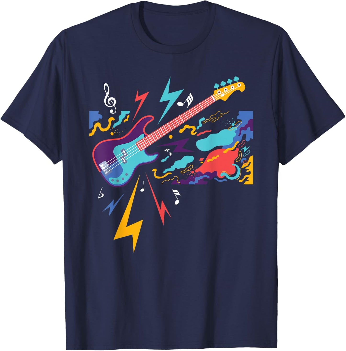 Electric Guitar - Guitar Player Guitarist Rock Musician T-Shirt - T-Shirt | Navy