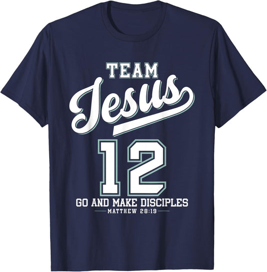 Jesus Baseball Team Jesus Christian Matthew 28:19 Verse T-Shirt - T-Shirt | Navy