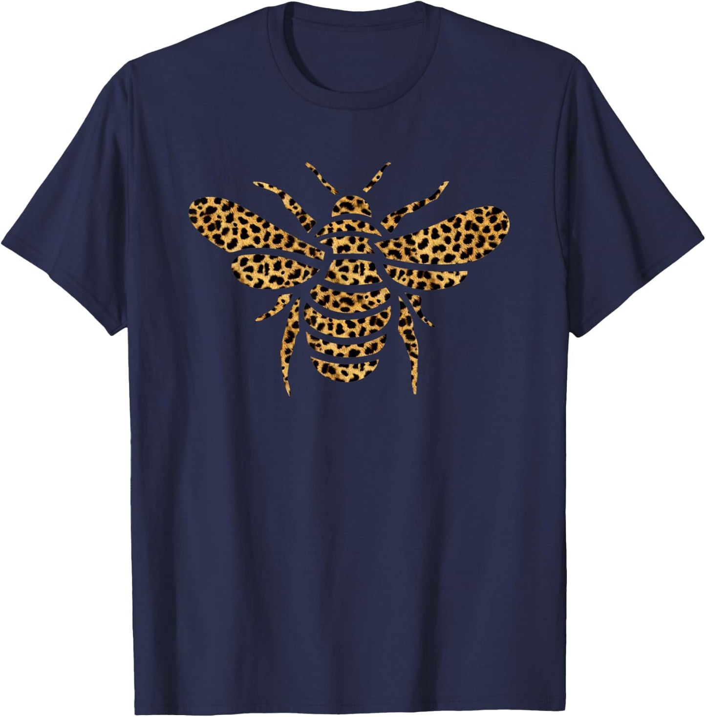 Bee Leopard Print Wasp Ant Insect Animal Lover Women Gift T-Shirt - T-Shirt | Navy