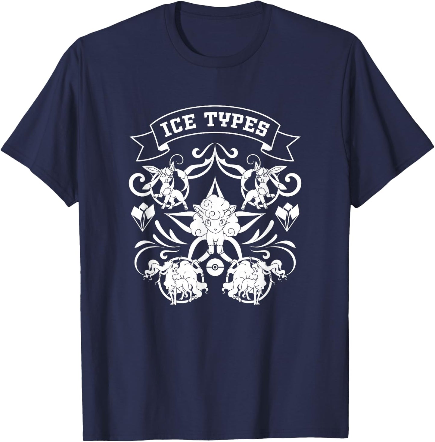 Pokémon Ice Types Beautiful Nouveau Portrait T-Shirt - T-Shirt | Navy