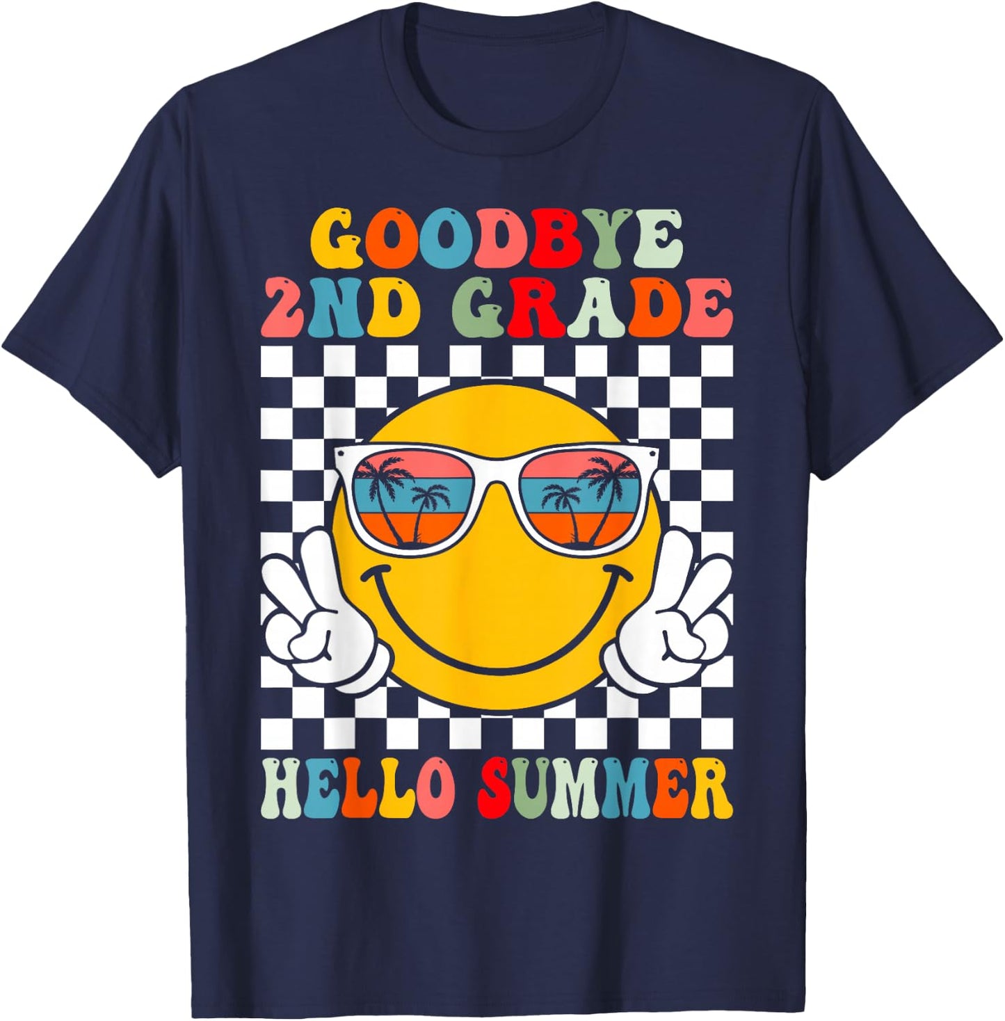Goodbye 2nd Grade Hello Summer Last Day Of School Boys Kids T-Shirt - T-Shirt | Navy
