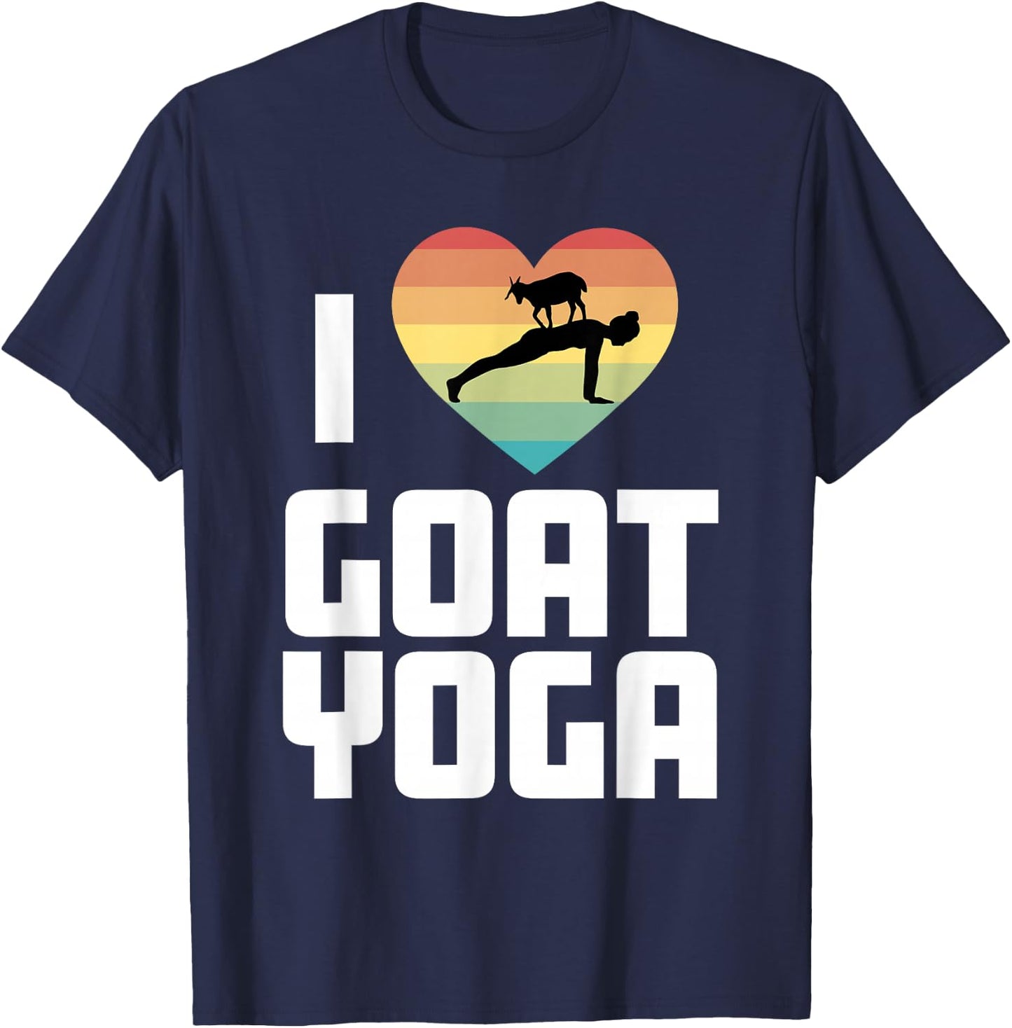Goat Yoga Funny Meditation Zen Namaste I love Goat Yoga T-Shirt - T-Shirt | Navy