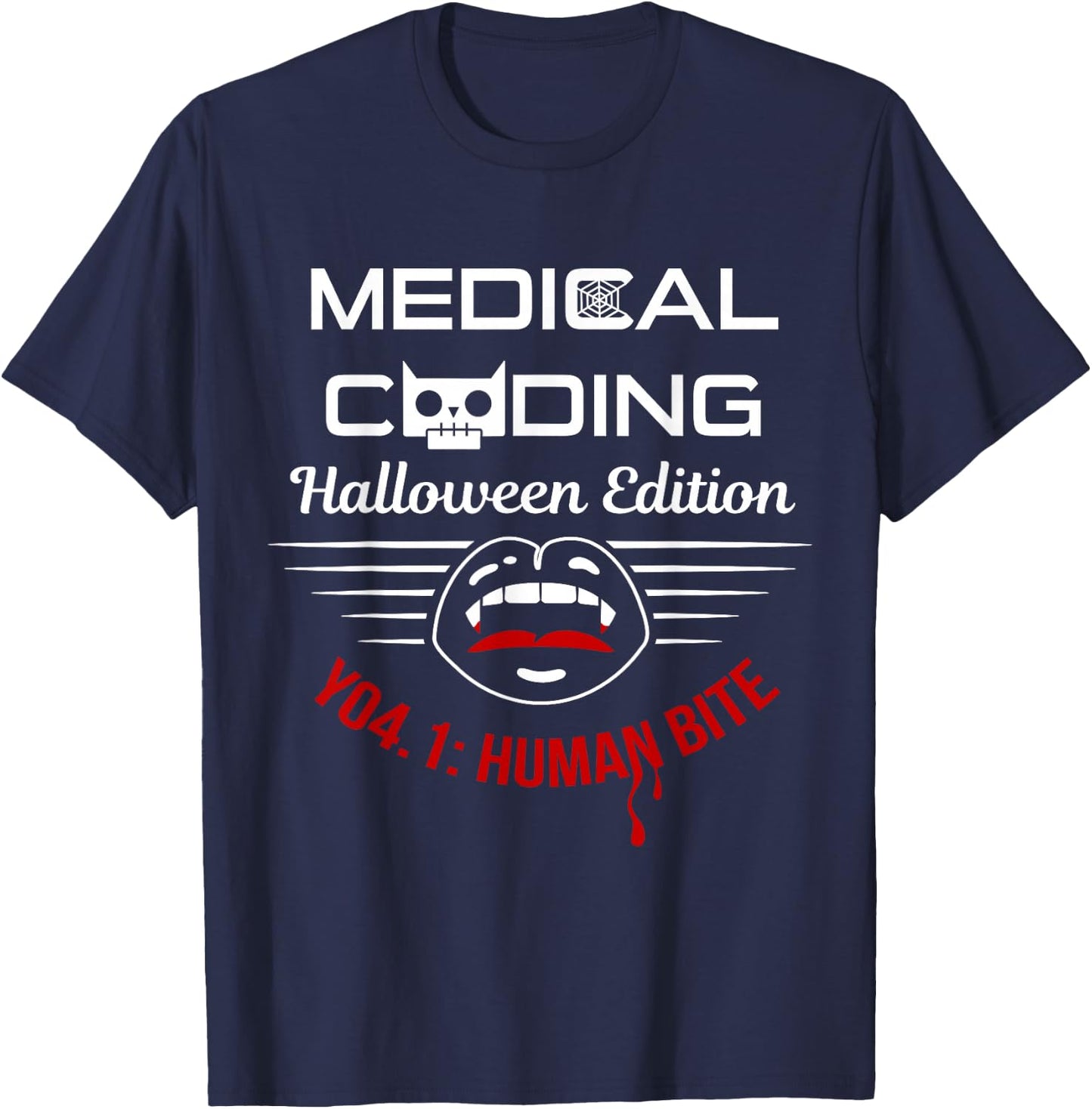 Halloween Medical Coder Medical Terminology Coding T-Shirt - T-Shirt | Navy