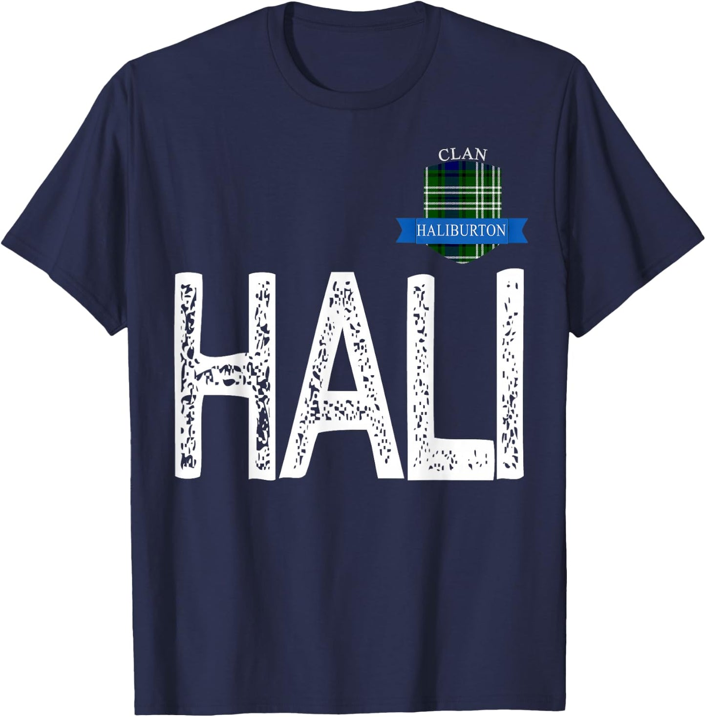 Clan Haliburton H and A and LI Family Matching T-Shirt - T-Shirt | Navy