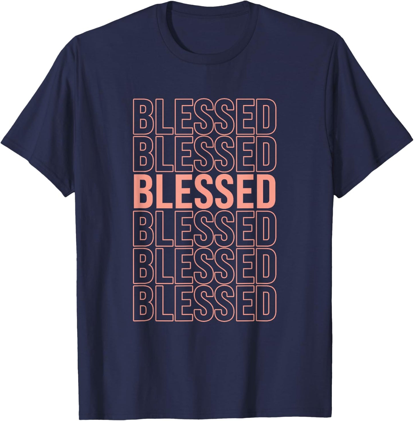 Peach Blessed Peach Color Graphic T-Shirt - T-Shirt | Navy