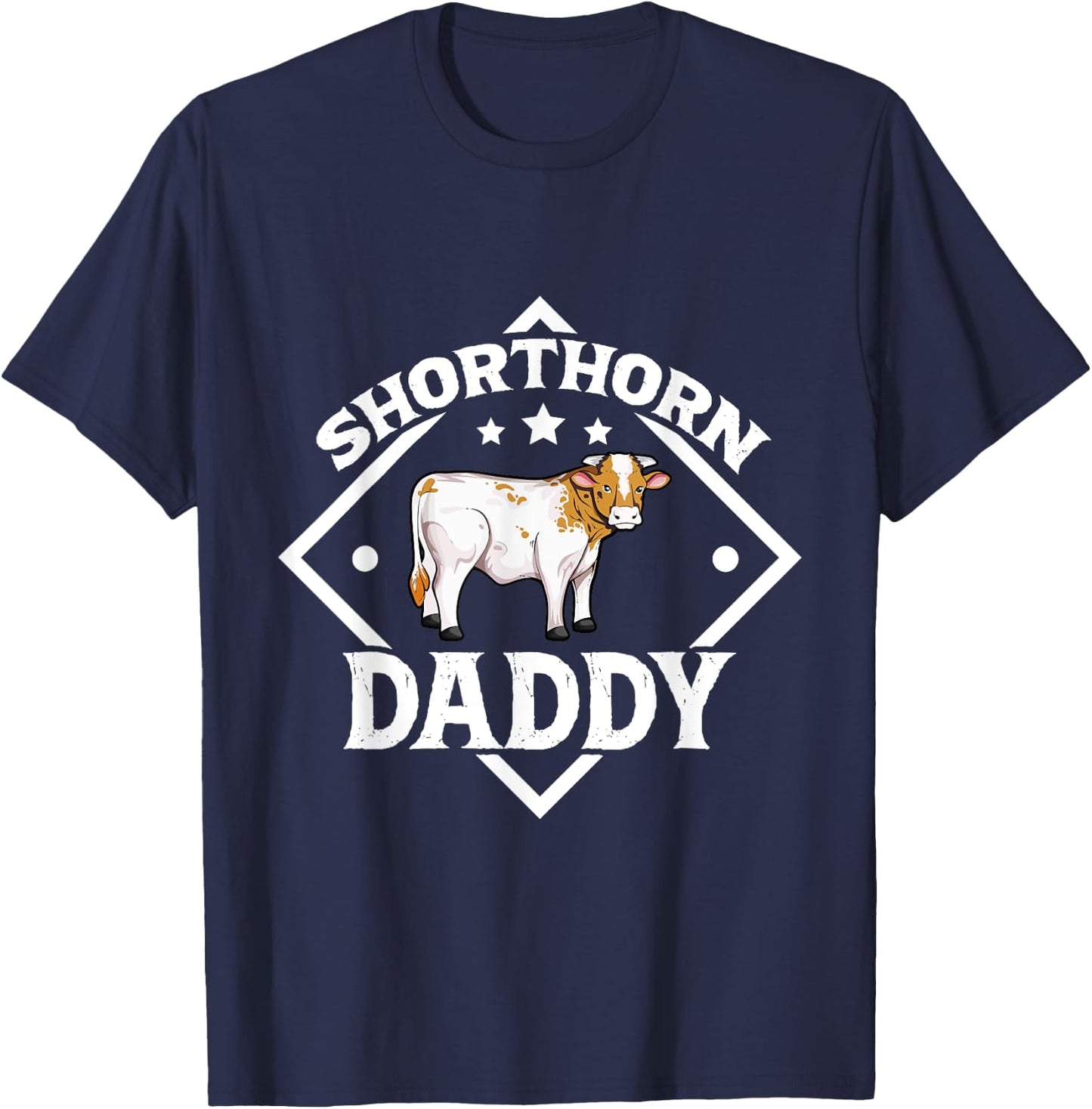Shorthorn Daddy - Shorthorn cattle T-Shirt - T-Shirt | Navy