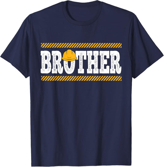 Funny Brother Construction Excavator Kids Boy Family Set T-Shirt - T-Shirt | Navy
