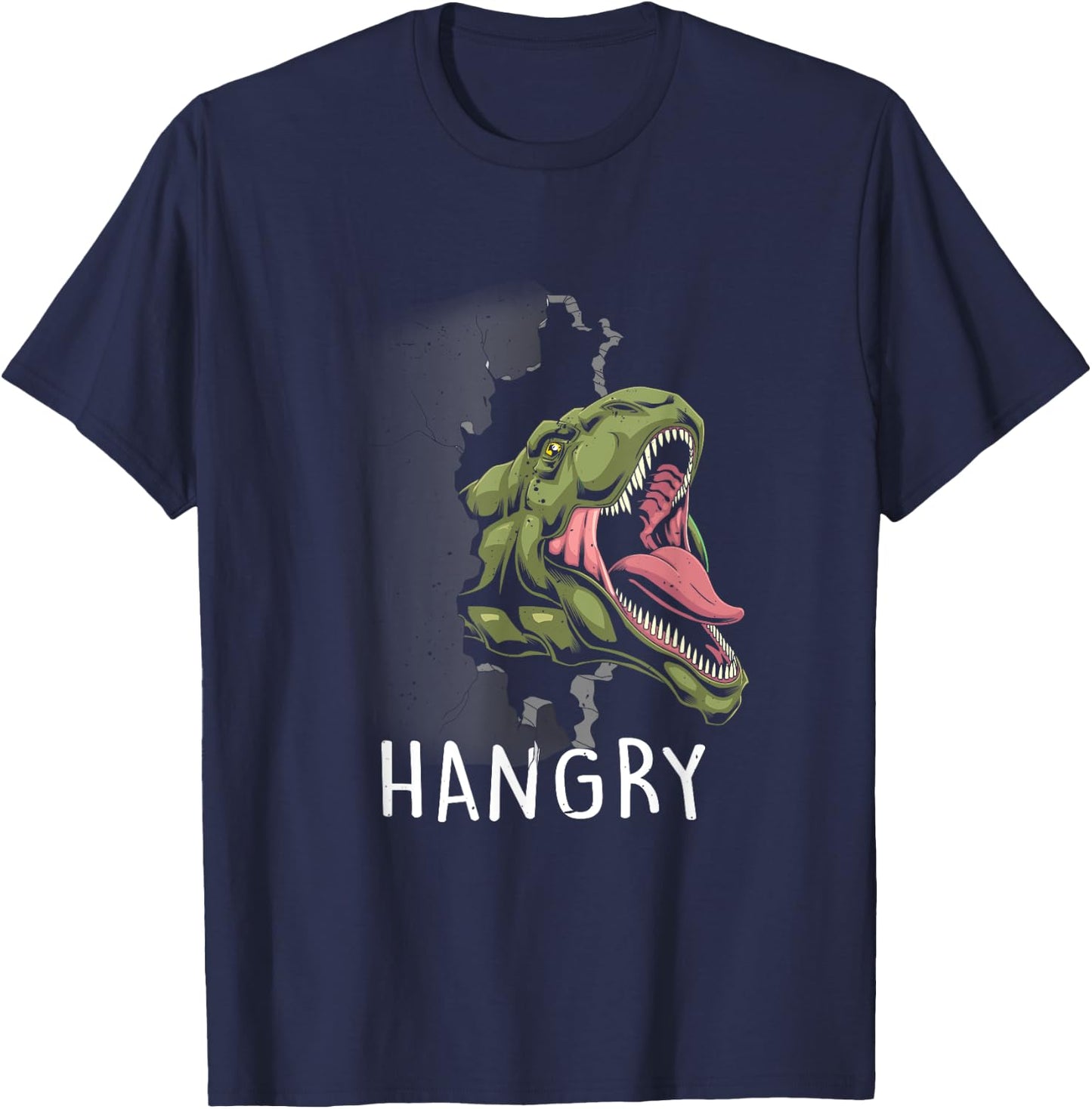 Funny Hangry T-Rex Lover Dinosaur Animal Cartoon T-Shirt - T-Shirt | Navy